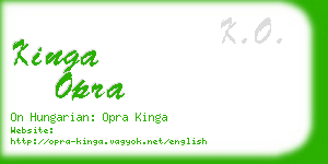 kinga opra business card